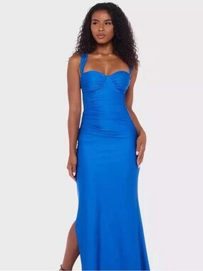 💙B.Darlin Royal Blue Crisscross-Back Prom Dress NEW